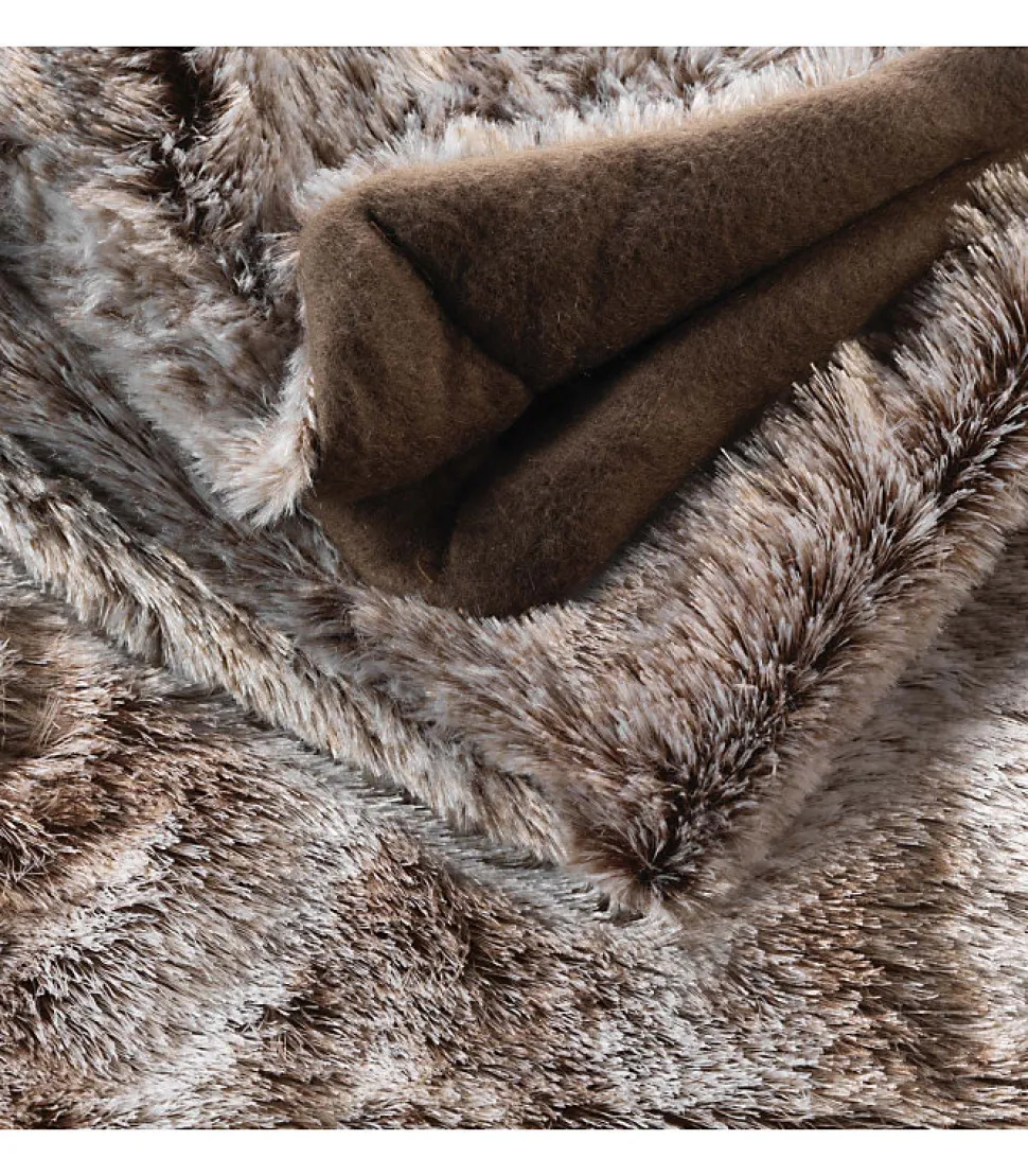 PLAID IMITATION FOURRURE ANTARTIC CHOCO - 180x220cm - Chocolat