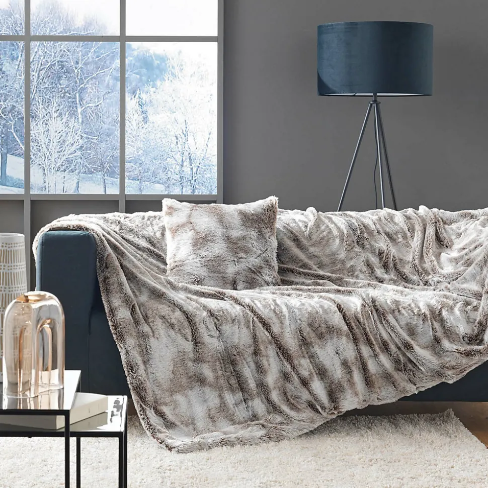 PLAID IMITATION FOURRURE ANTARTIC CHOCO - 180x220cm - Chocolat