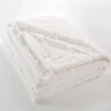 Plaid Imitation Fourrure et Sherpa 100% Polyester FOXY Certifié OekoTEX 180 x 220 cm Blanc