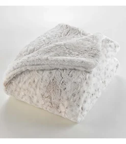 PLAID IMITATION FOURRURE ALASKA BLANC - 180x220cm - Blanc