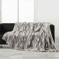 Plaid Imitation Fourrure "Caribou" 180x220cm Naturel