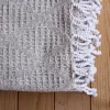 Plaid jacquard à franges (130x160 cm - Ecru)