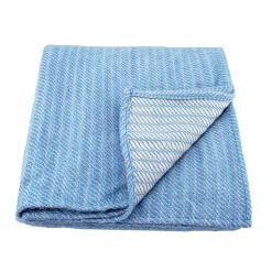 Plaid laine 100% (180x240 cm - Bleu ciel)