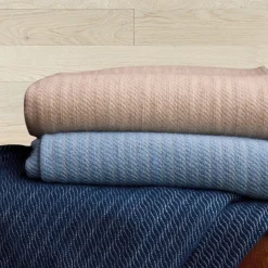 Plaid laine 100% (180x240 cm - Bleu ciel)