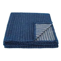 Plaid laine 100% (180x240 cm - Bleu Foncé)