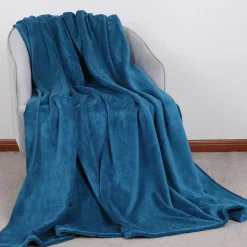 Plaid lulu bleu foncé GoodHome L.180x l.150 cm