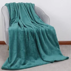 Plaid lulu GoodHome vert foncé L.180x l.150 cm