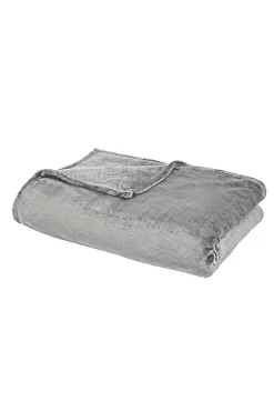Plaid microplush gris L.150 x l.120 cm