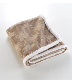 Plaid motif palmier 125x150cm - 125x150cm - Taupe