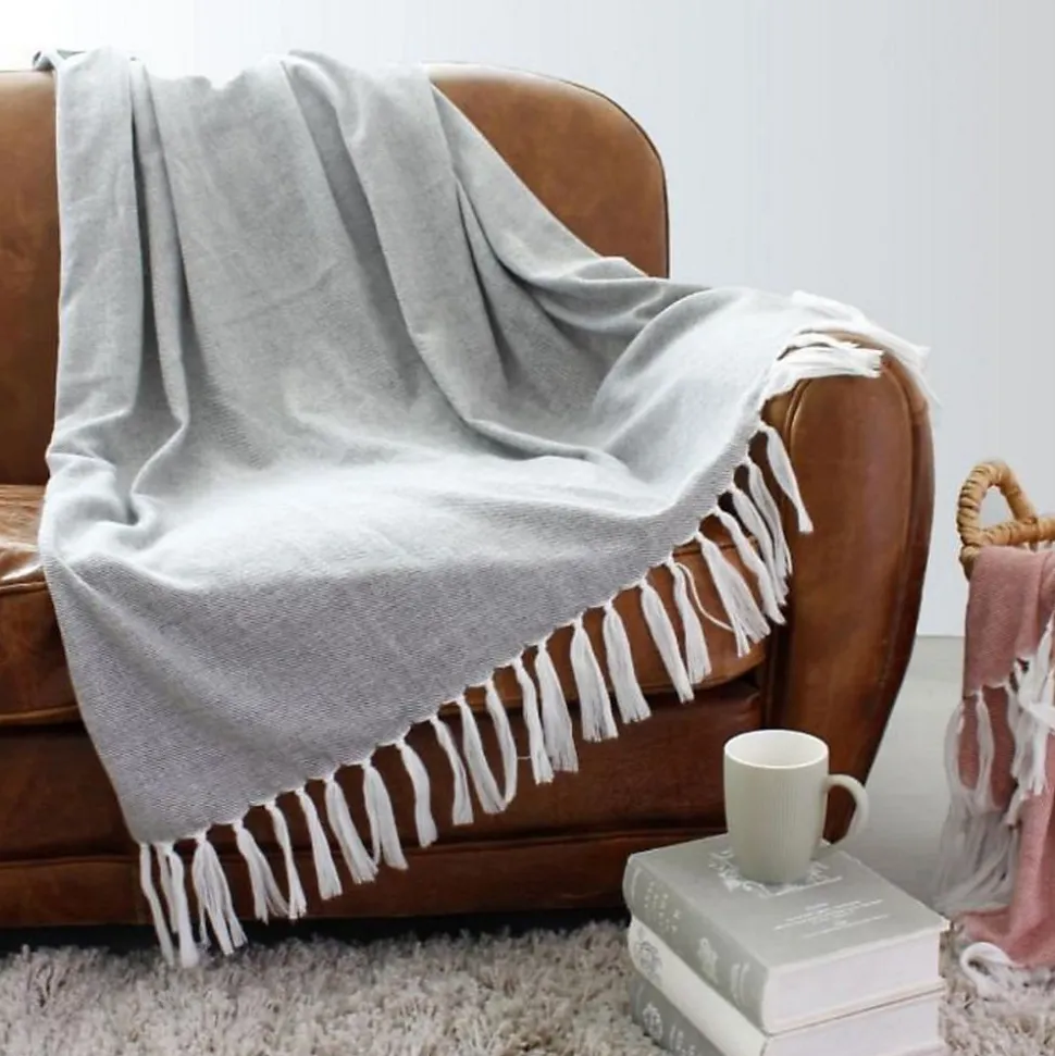 Plaid ou jeté de canapé jacquard Doby