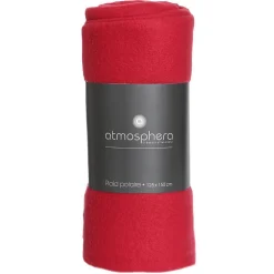 Plaid polaire - polaire - rouge - 125x150 cm - Atmosphera