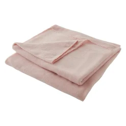 Plaid polaire cocooning rose L.170 x l.120 cm
