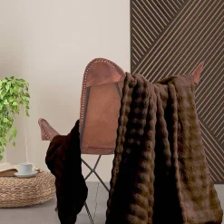 Plaid polaire doux et chaux Noisette 150x180 cm SILBURY HILL