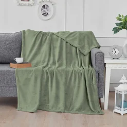 Plaid polaire extra doux et chaud Sauge 150x180 cm KOMO