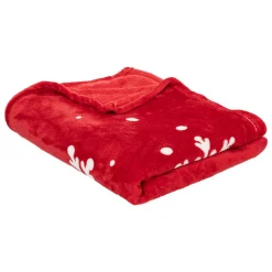 Plaid rouge merry christmas 130X180cm - Atmosphera