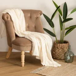 Plaid strass 125x150 - Beige- Atmosphera