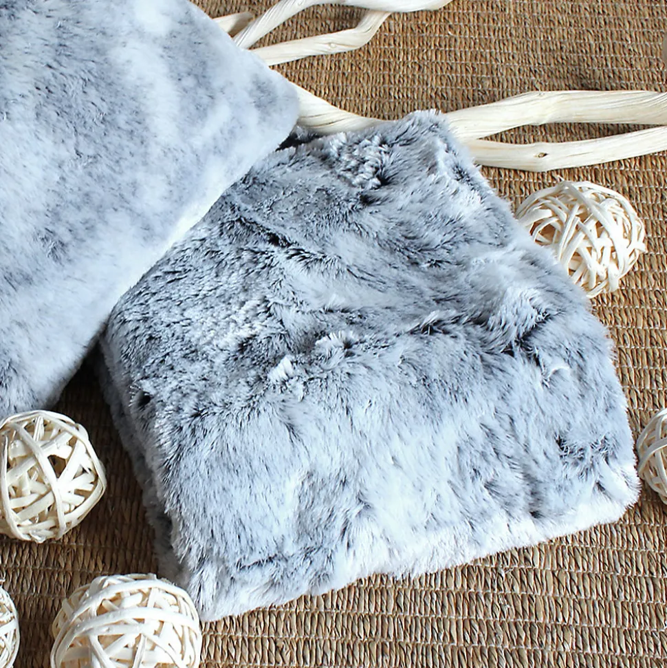 Plaid tendance en imitation fourrure (130x160 cm - Gris Foncé)