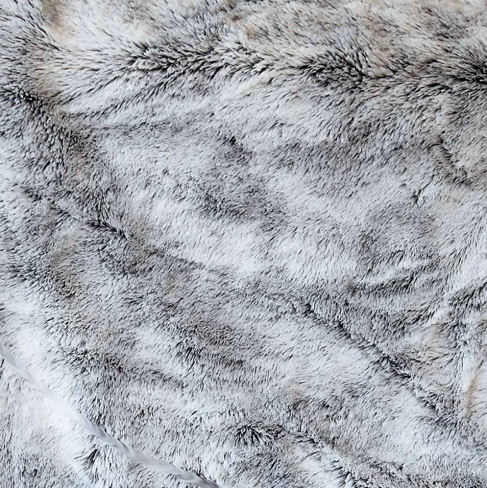 Plaid tendance en imitation fourrure (130x160 cm - Gris Foncé)