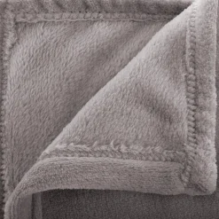 Plaid uni en flanelle - gris 180x230 cm - Atmosphera