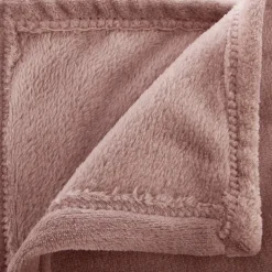 Plaid uni en flanelle - rose 180x230 cm - Atmosphera