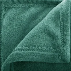 Plaid uni en flanelle - vert 180x230 cm - Atmosphera