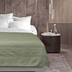 Plaid uni en polycoton pour canapé ou lit (180x220 cm - Sauge)