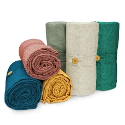 Plaid uni en polycoton pour canapé ou lit (180x220 cm - Sauge)