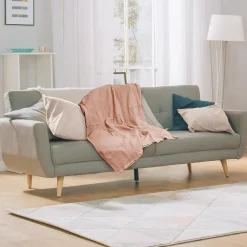 Plaid 120x150 cm collection ECLOSION gaze de coton rose litchi