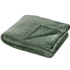 Plaid 150x200 cm en polyester MELLOW vert argile