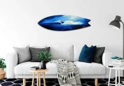 Planche de surf déco The Perfect Wave, DECLINA, planche surf decorative, impression sur alu-dibond, deco murale, 100x30 cm
