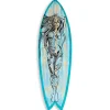 Planche de surf décorative, impression sur alu-dibond, déco murale, Planche de surf déco Woman Illustration, 100x30 cm