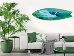 Planche de surf murale Super Left, DECLINA, planche de surf décorative, décoration murale, surf déco, alu-dibond, 100x30 cm