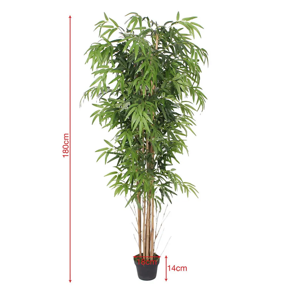 Plante artificielle Bambou Rebecca Mobili Jauda 180x50x50 Polyester Bois de Bambou Vert Marron