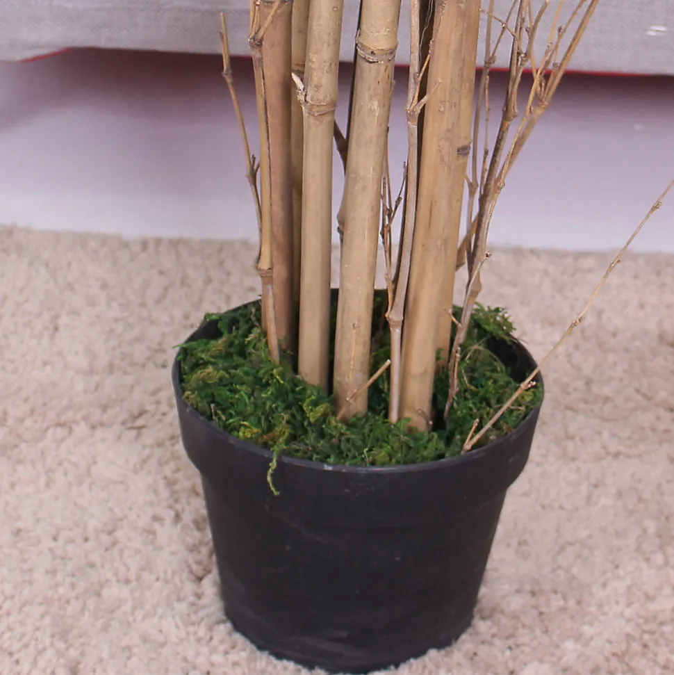 Plante artificielle Bambou Rebecca Mobili Jauda 180x50x50 Polyester Bois de Bambou Vert Marron
