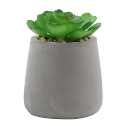 Plante artificielle en pot effet béton H.5,5cm Ornami