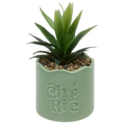 Plante artificielle en pot Cheri 13x10cm- Vert- Atmosphera