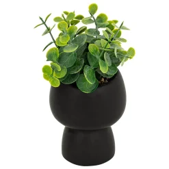 Plante artificielle Livy pot céramique H17cm- Noir- Atmosphera