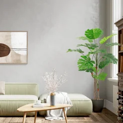 Plante artificielle Monstera Rebecca Mobili Merah 155x50x50 PEVA Polyéthylène Vert Marron