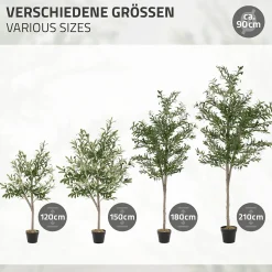 Plante artificielle olivier ML-Design 120 cm avec tronc et feuillage réaliste intérieur et extérieur