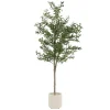 Plante artificielle olivier ML-Design 210 cm avec tronc et feuillage réaliste intérieur et extérieur