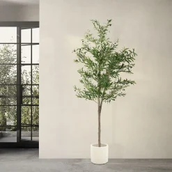 Plante artificielle olivier ML-Design 210 cm avec tronc et feuillage réaliste intérieur et extérieur