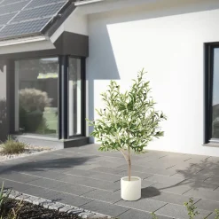 Plante artificielle olivier ML-Design 150 cm avec tronc et feuillage réaliste intérieur et extérieur