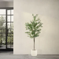 Plante artificielle olivier ML-Design 180 cm avec tronc et feuillage réaliste intérieur et extérieur