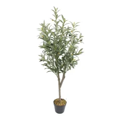 Plante artificielle Olivier Rebecca Mobili Thoka 120x35x35 Polyester Bois Vert Marron