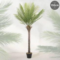 Plante artificielle palmier ML-Design 150 cm tropicale avec pot decor pour intérieur et extérieur