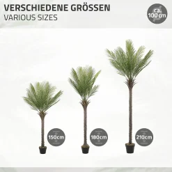 Plante artificielle palmier ML-Design 150 cm tropicale avec pot decor pour intérieur et extérieur
