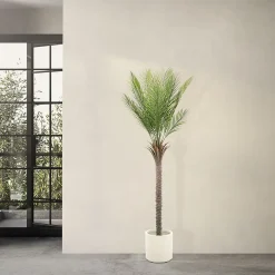 Plante artificielle palmier ML-Design 180 cm tropicale avec pot decor pour intérieur et extérieur