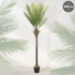 Plante artificielle palmier ML-Design 180 cm tropicale avec pot decor pour intérieur et extérieur