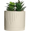 Plante grasse artificielle en pot Ornami l.10 x H. 19,5 cm blanc