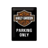 Plaque décorative en métal en relief 40x30 cm Harley Davidson Parking Only
